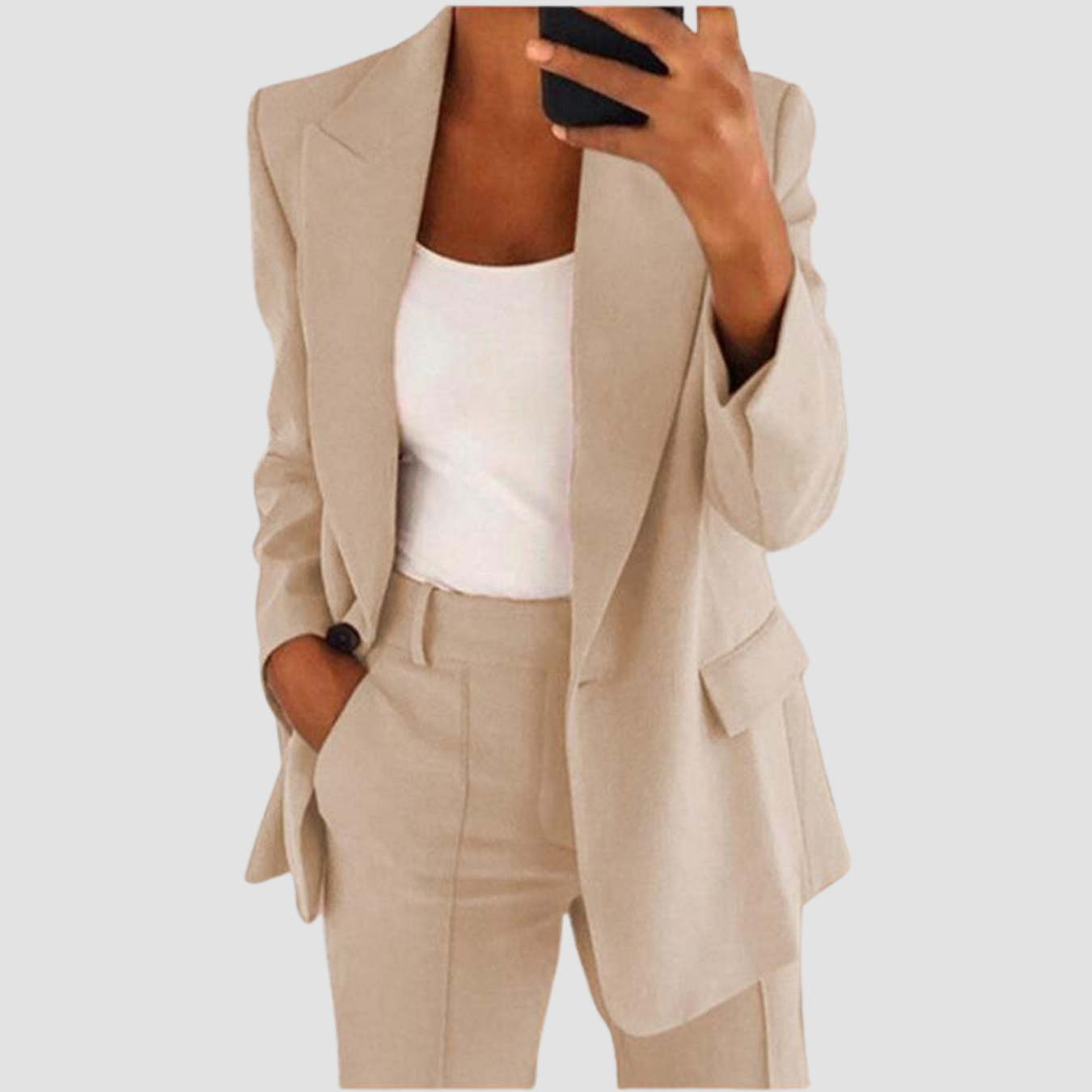 Mira | Chaqueta de traje y pantalón ajustado con bolsillos
