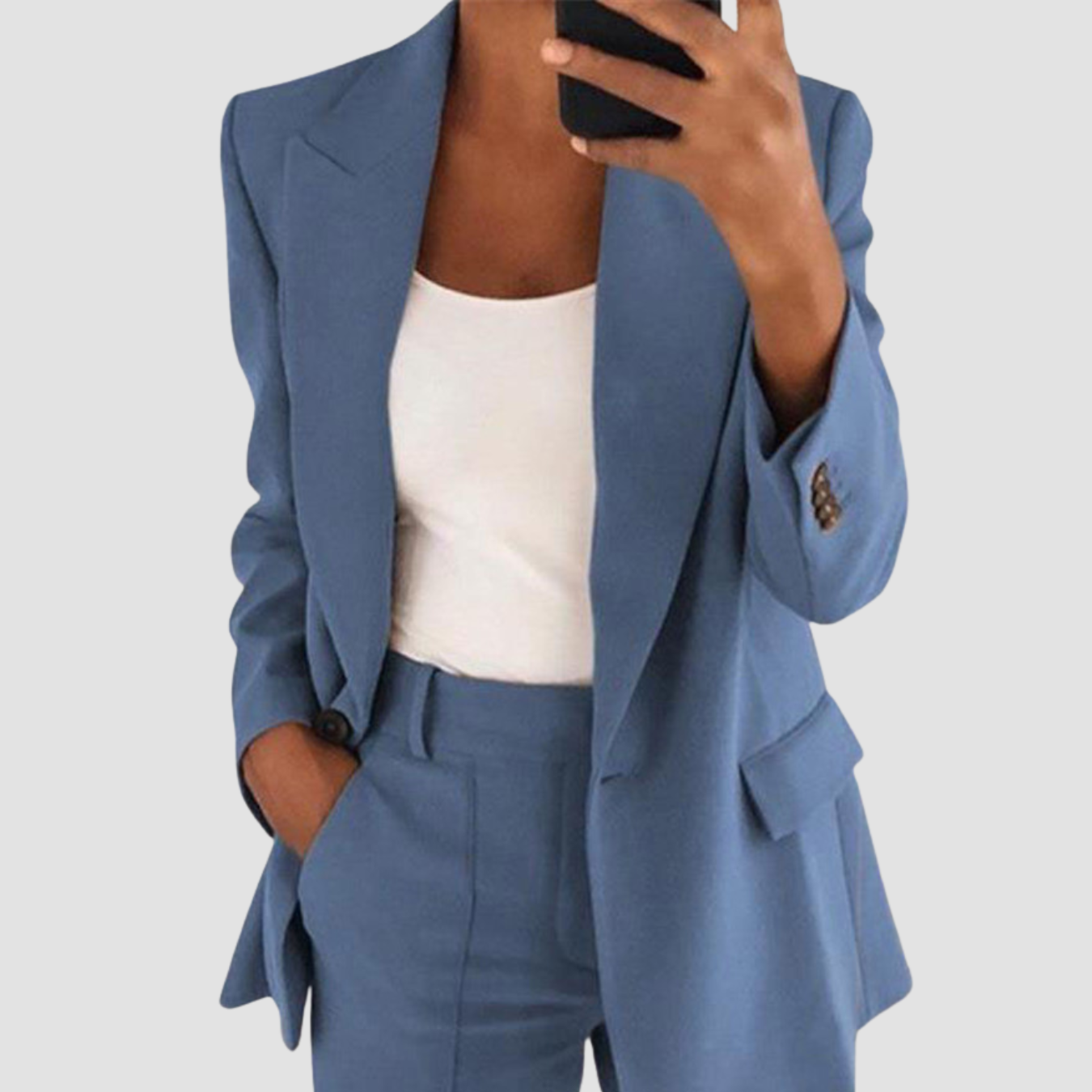 Mira | Chaqueta de traje y pantalón ajustado con bolsillos