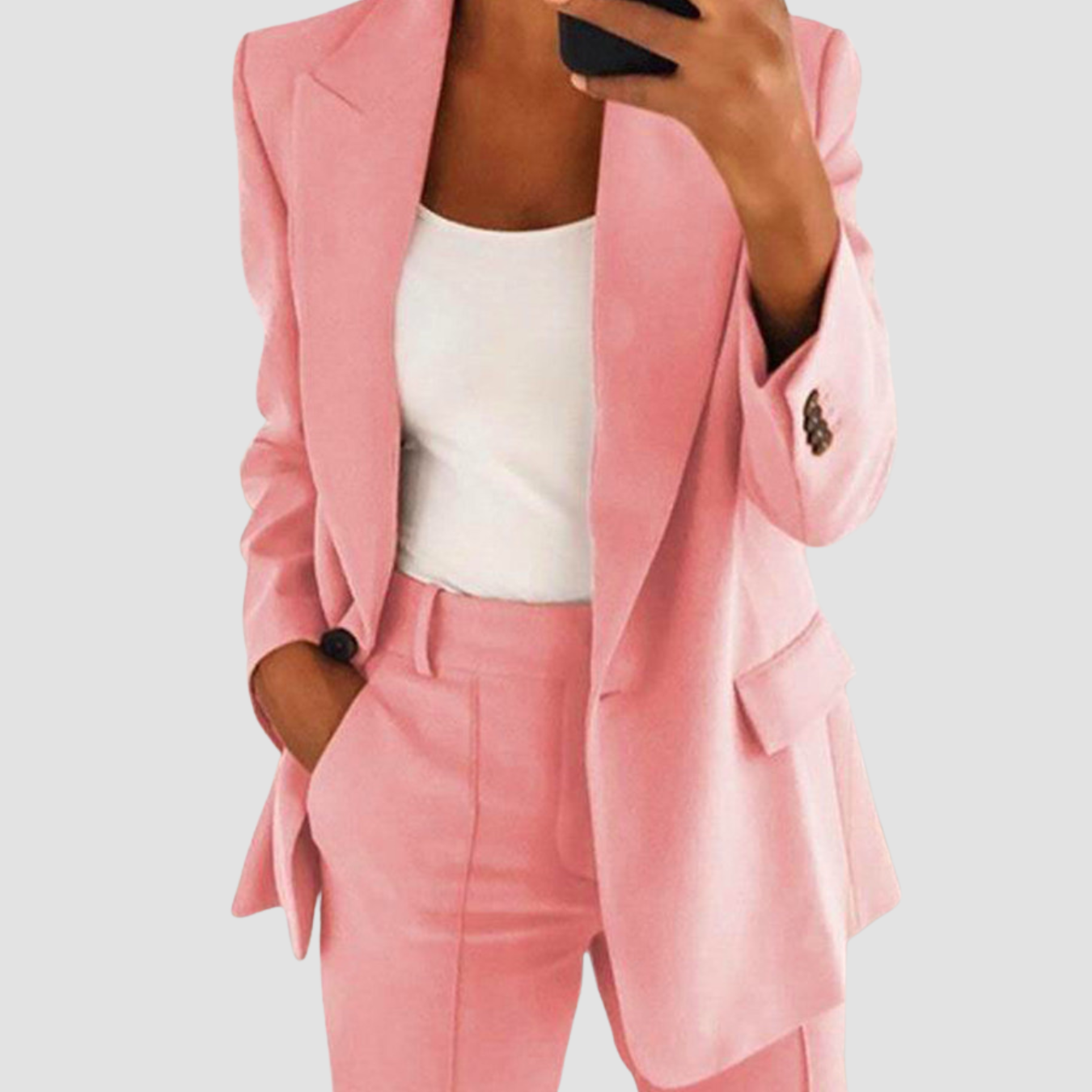 Mira | Chaqueta de traje y pantalón ajustado con bolsillos