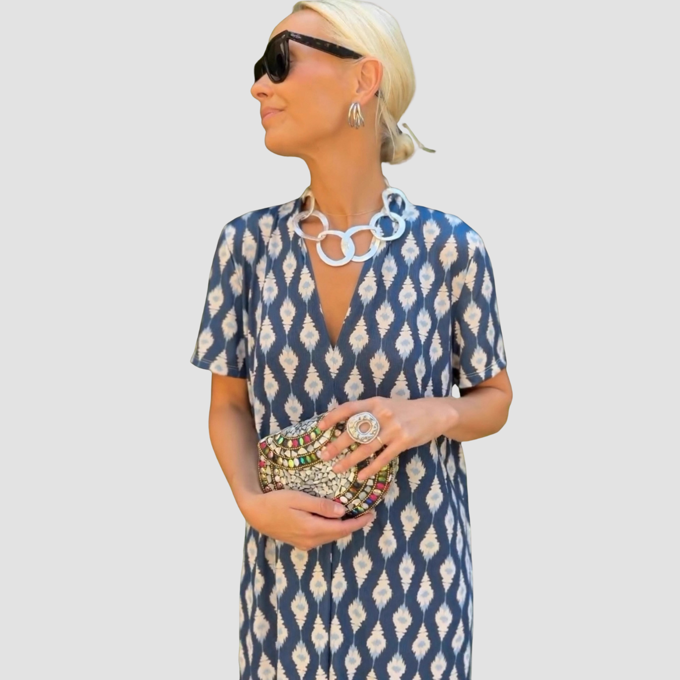 Amora | Vestido étnico de manga corta