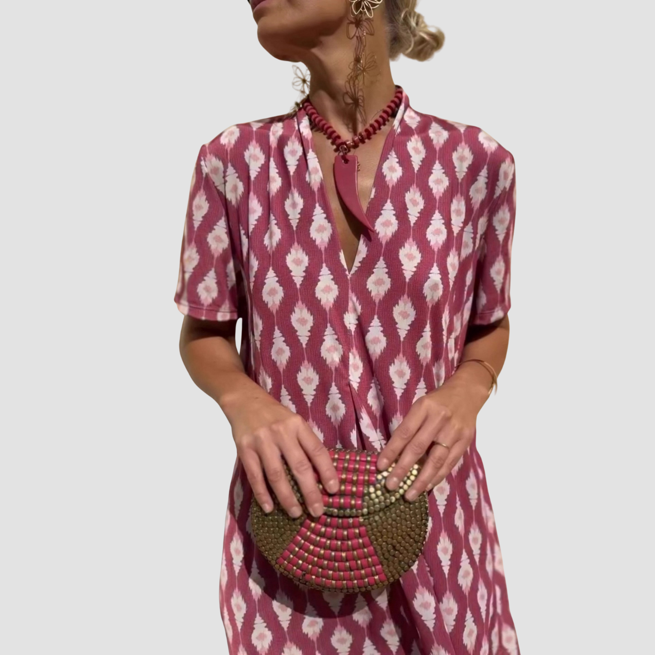 Amora | Vestido étnico de manga corta
