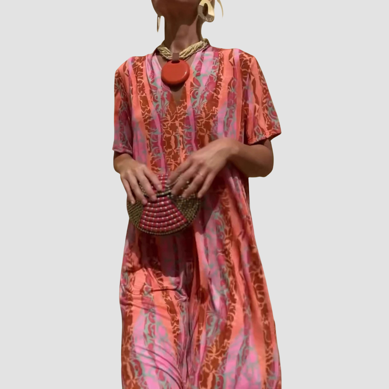 Amora | Vestido étnico de manga corta