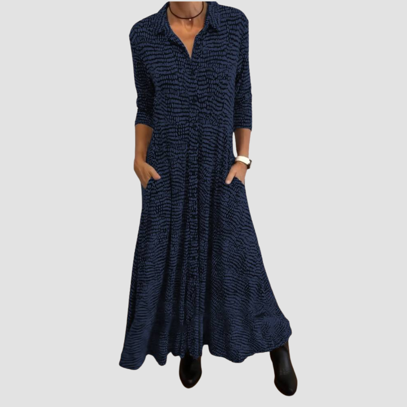Novea | Vestido de manga larga con cuello en V