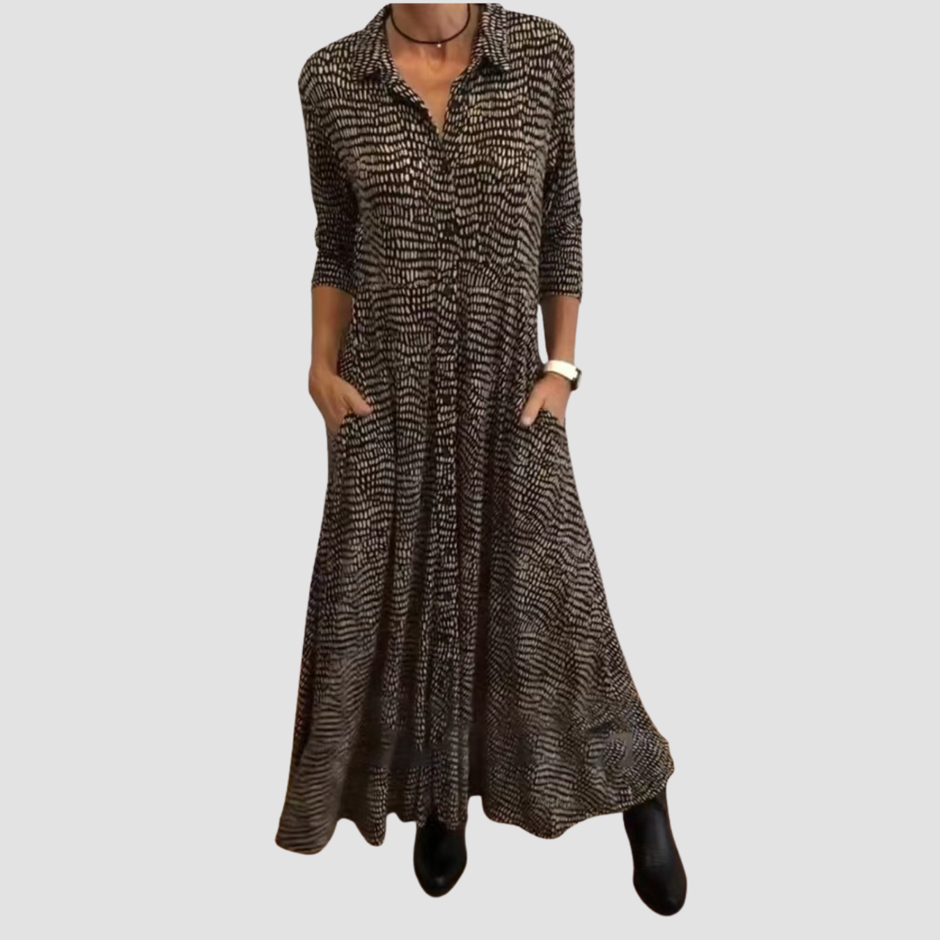 Novea | Vestido de manga larga con cuello en V
