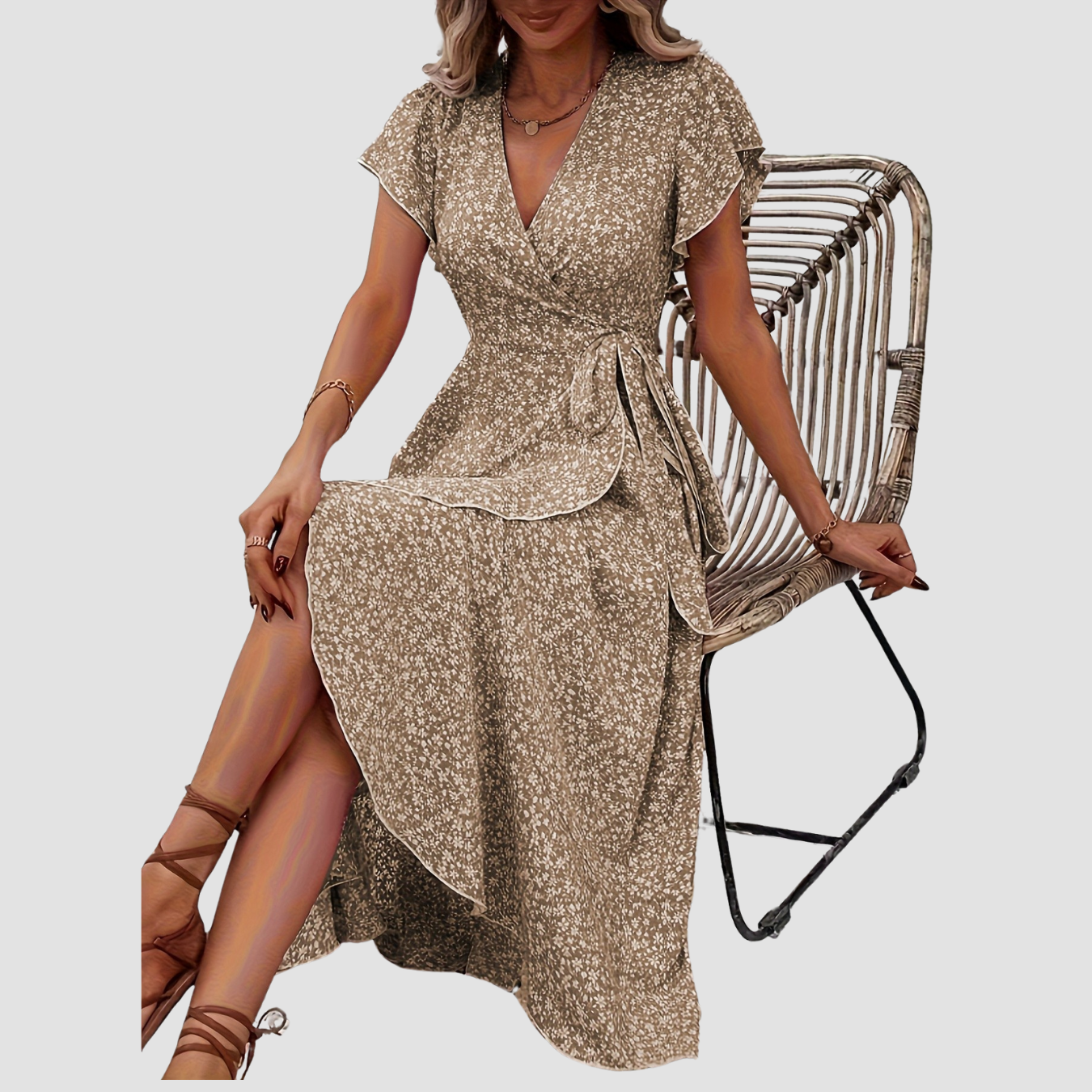 Siera | Vestido floral de manga corta