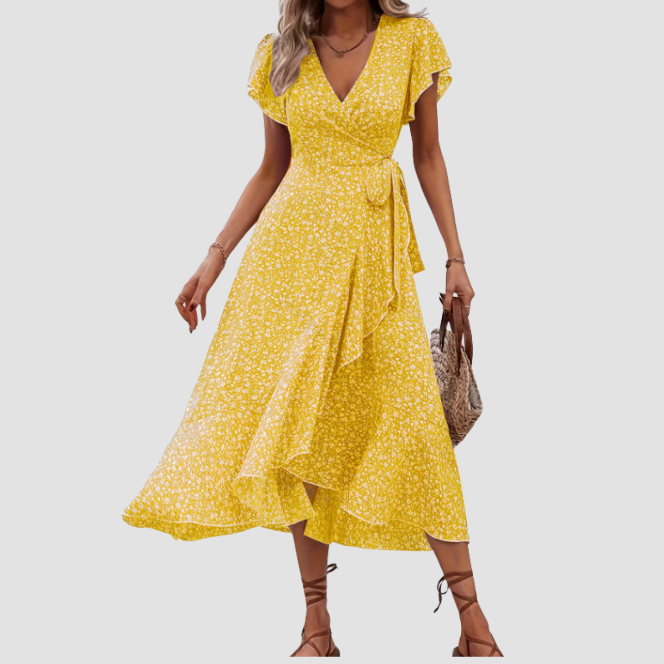 Siera | Vestido floral de manga corta
