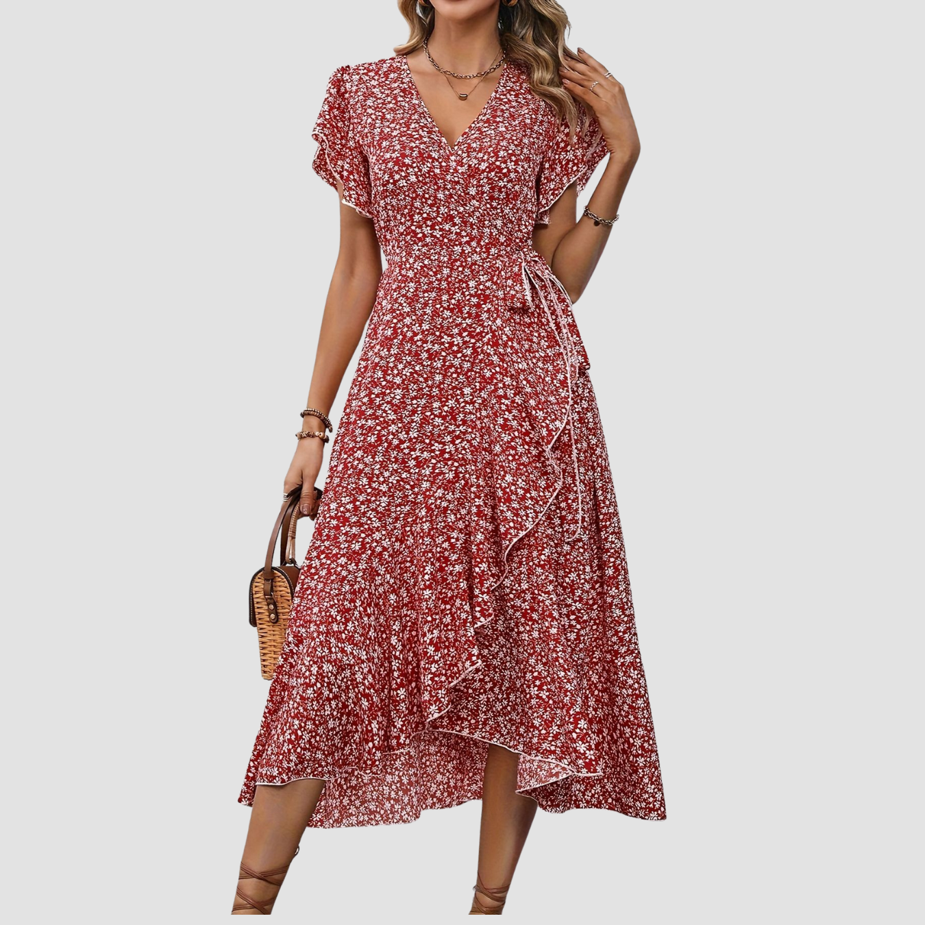 Siera | Vestido floral de manga corta