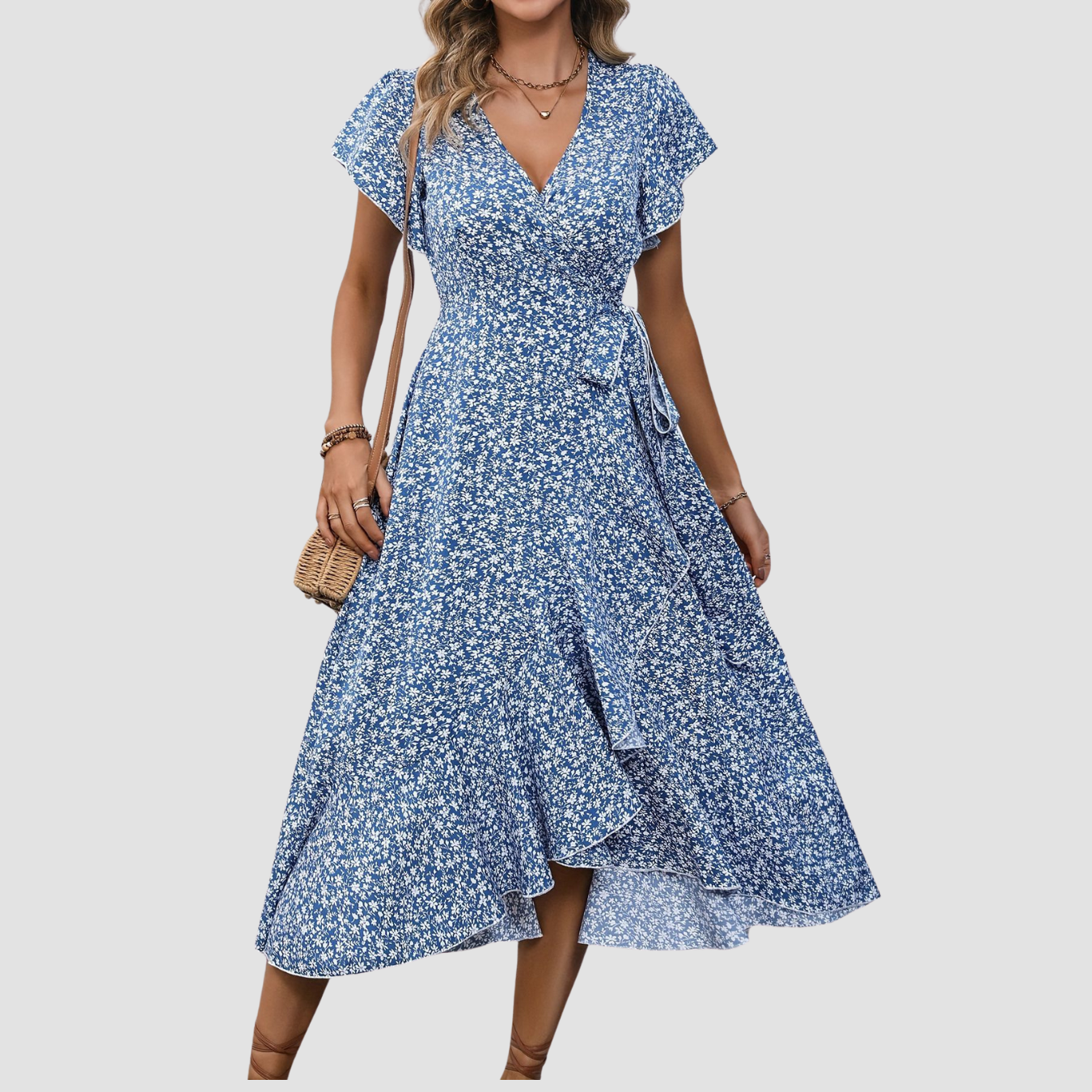 Siera | Vestido floral de manga corta