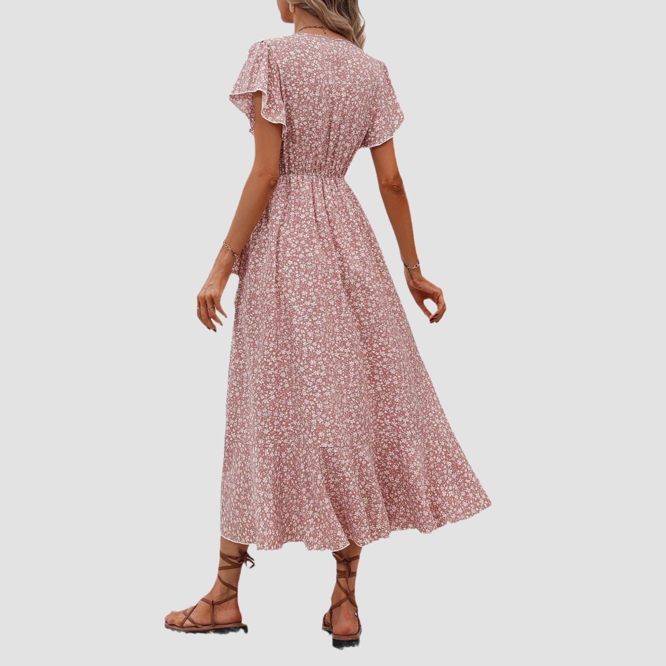 Siera | Vestido floral de manga corta