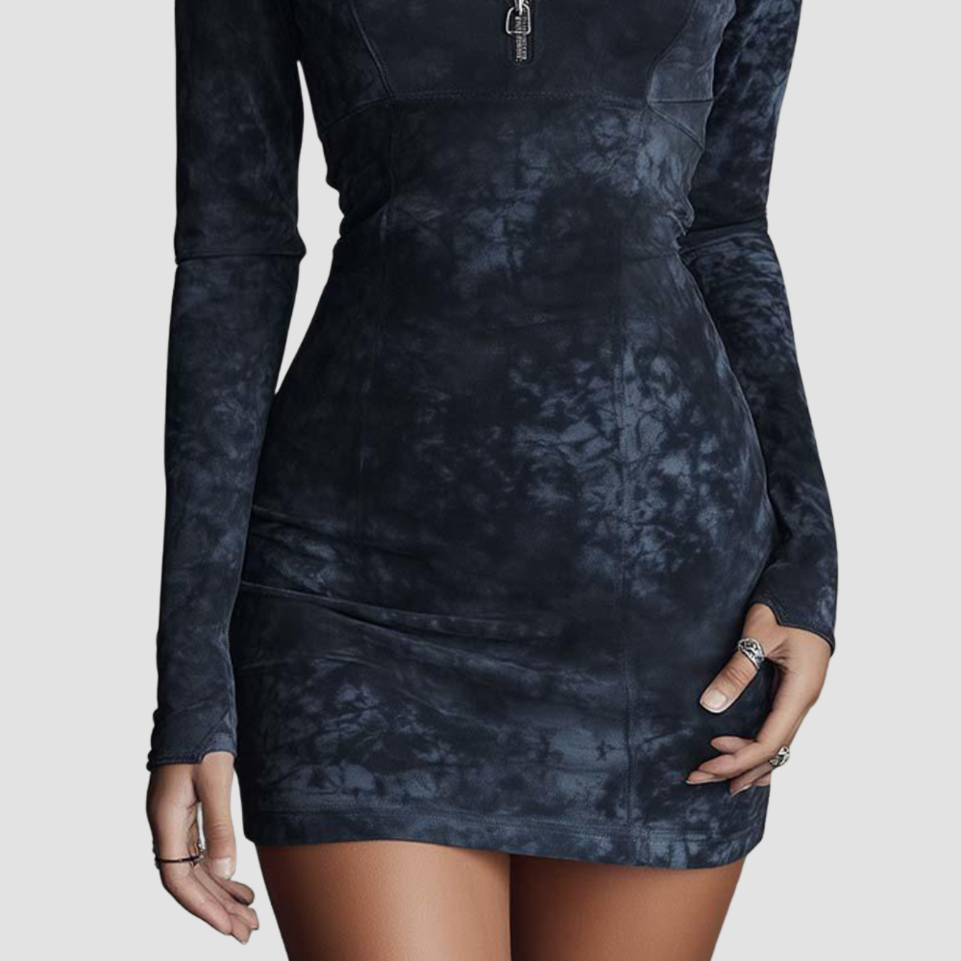 Siera | Vestido ajustado de manga larga con cremallera