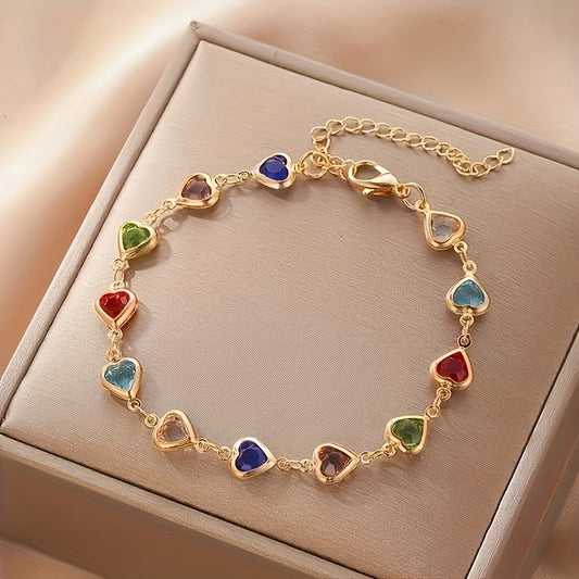 Pulsera Única Corazón Oro y Plata