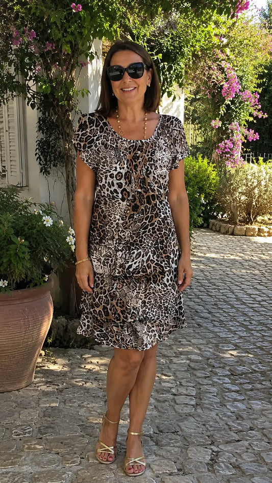 Helena – Vestido Elegante y Fluido con Volantes Adriana Valera