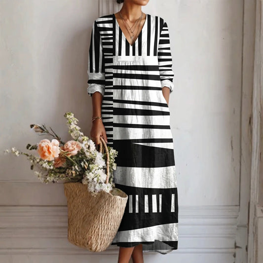 Lara™ | Vestido Estampado Gráfico Adriana Valera