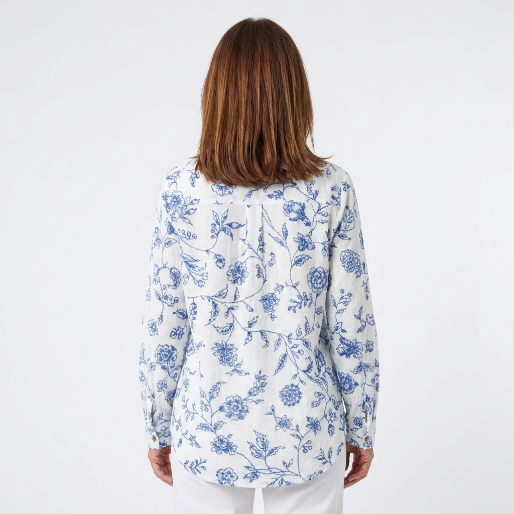 Beatriz | Blusa floral azul porcelana
