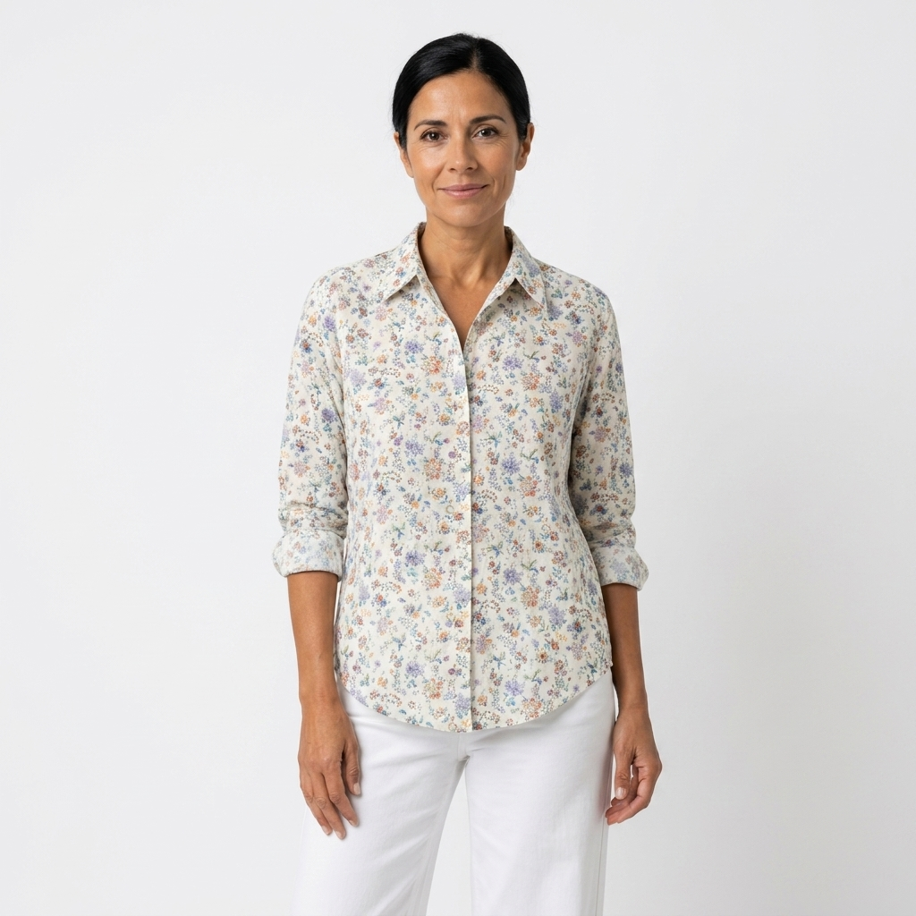 Elena | Delicada blusa floral blanca