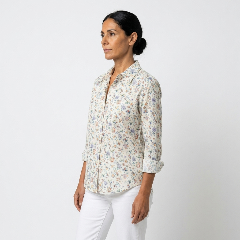 Elena | Delicada blusa floral blanca