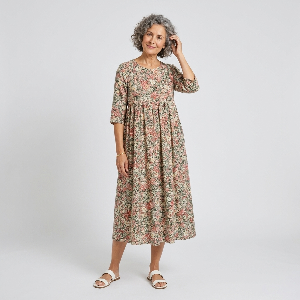 Amalia | Midi dress floral de corte relajado