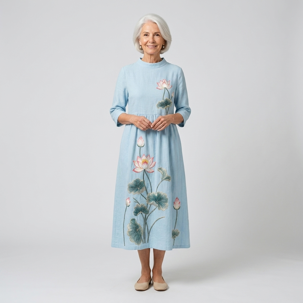 Alma | Embroidered Midi Dress