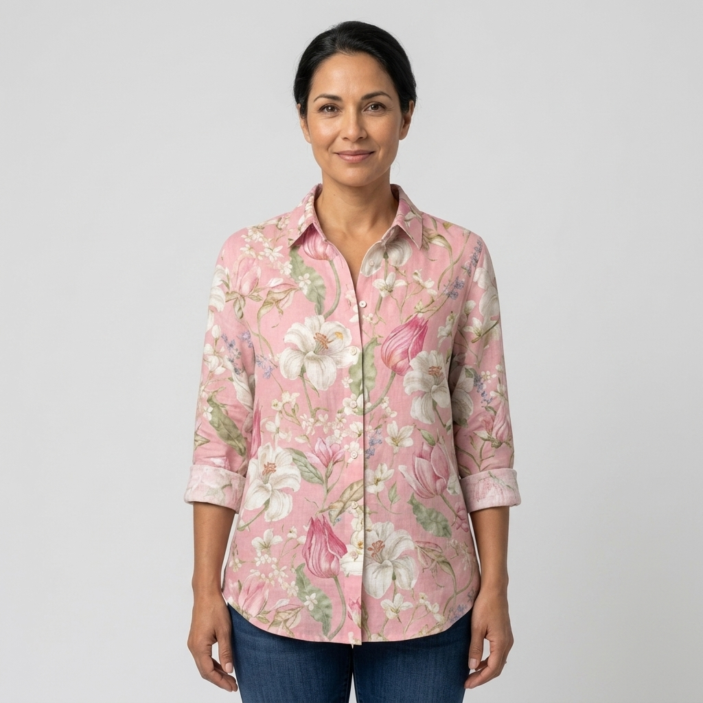 Florencia | Blusa floral rosa pastel