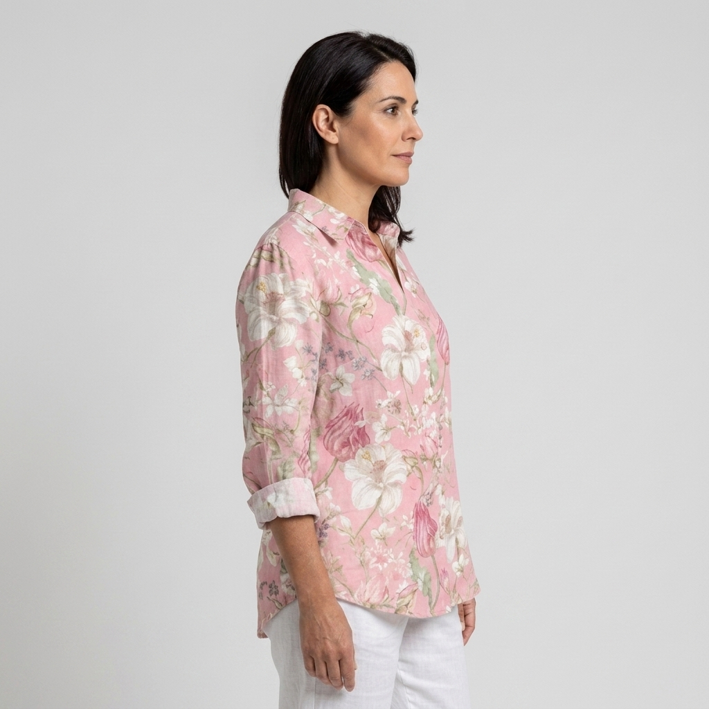 Florencia | Blusa floral rosa pastel