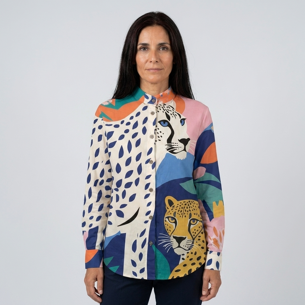 Leona | Blusa artística de leopardo