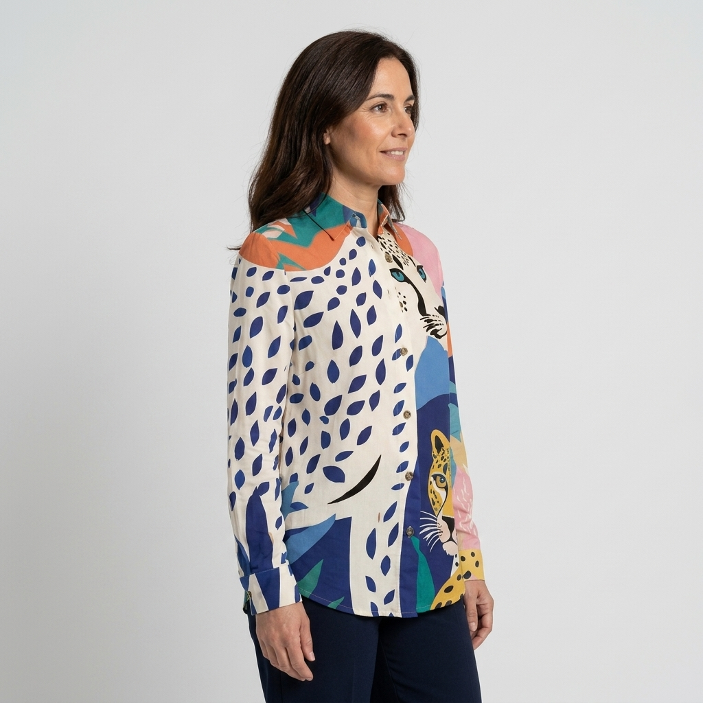 Leona | Blusa artística de leopardo