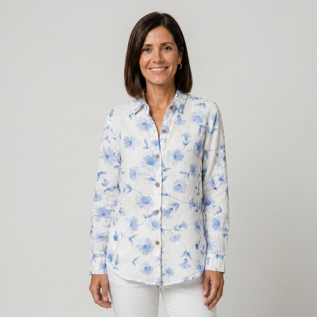 Alba | Blue floral blouse
