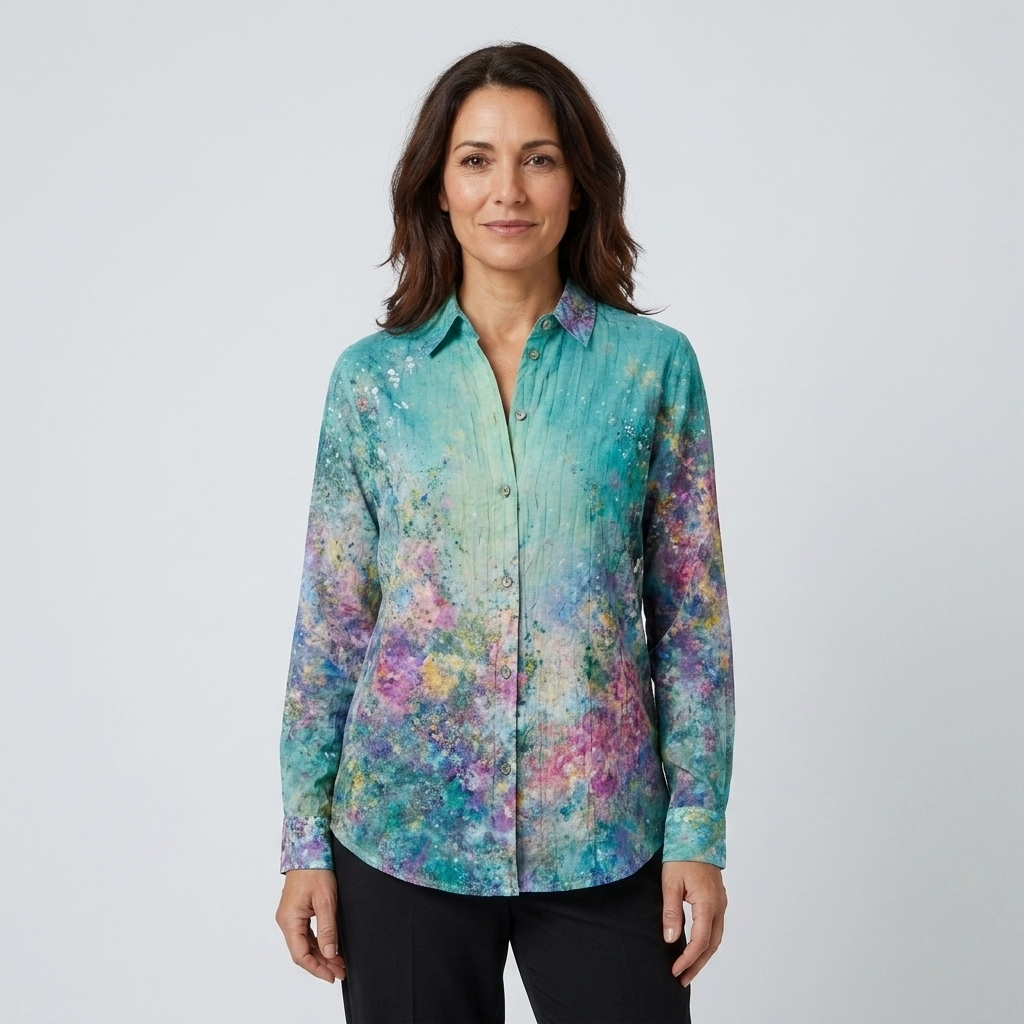 Jade | Blusa artística verde multicolor