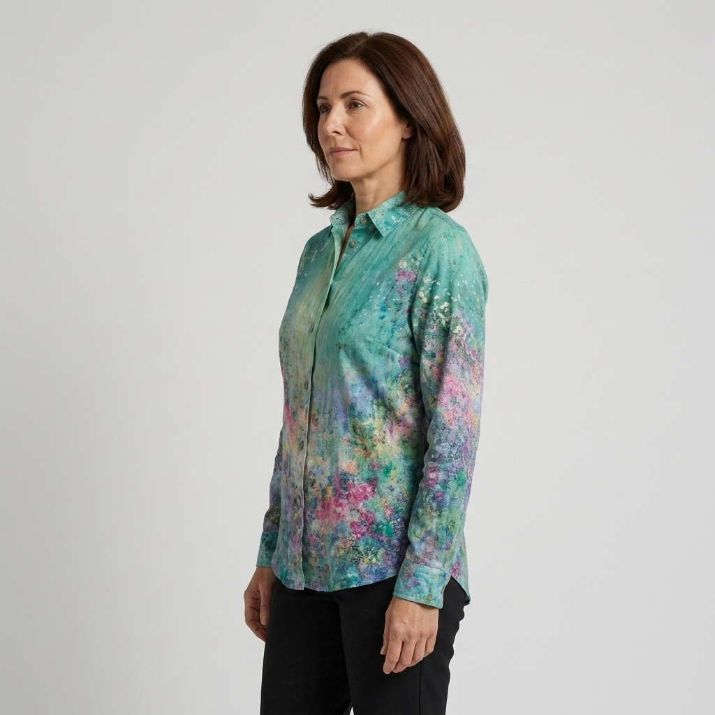 Jade | Blusa artística verde multicolor