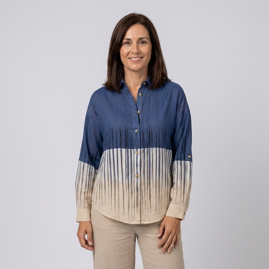 Nerea | Blusa degradada azul y beige