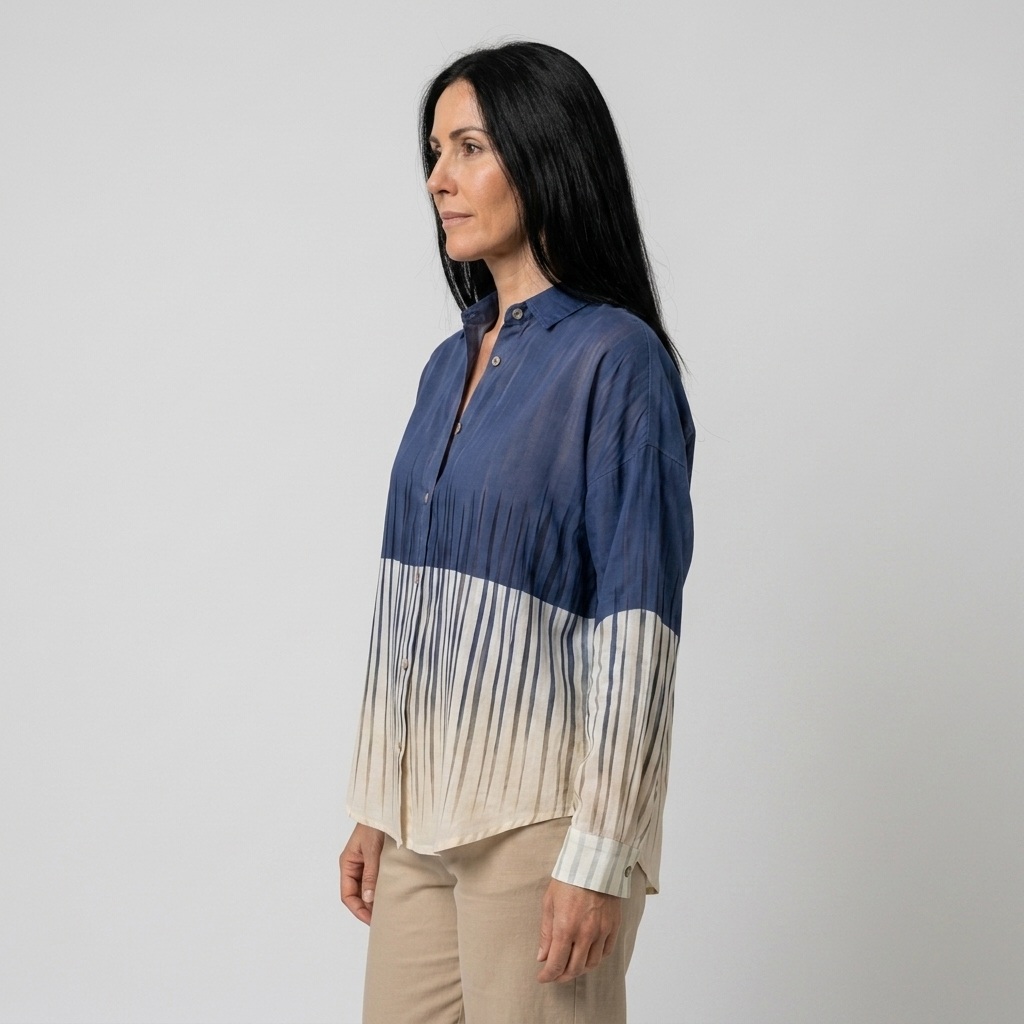 Nerea | Blusa degradada azul y beige
