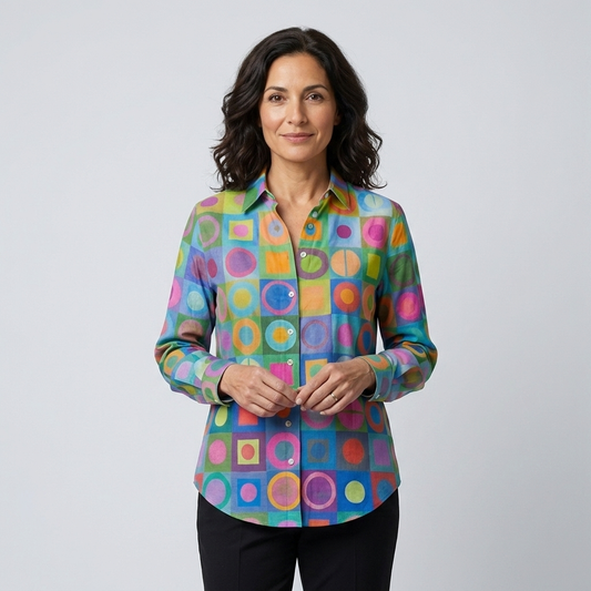 Lucía | Blusa geométrica multicolor