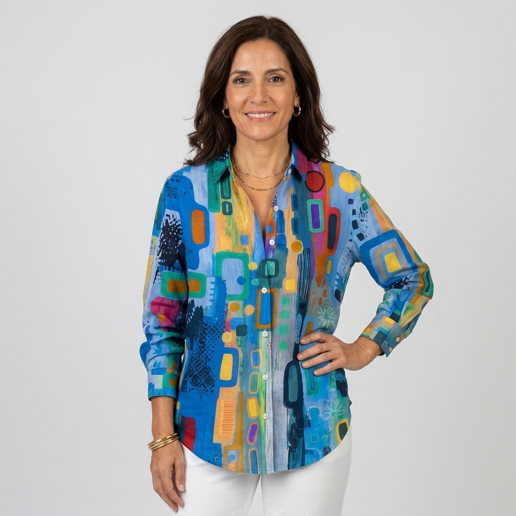 Martina | Blusa abstracta multicolor