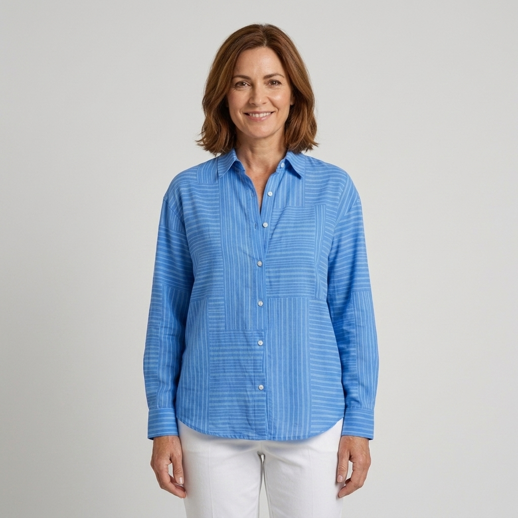 Azul | Blusa de rayas finas