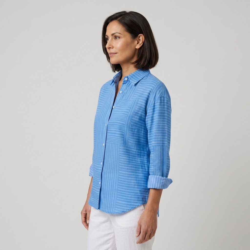 Azul | Blusa de rayas finas