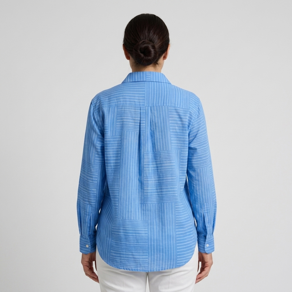 Azul | Blusa de rayas finas