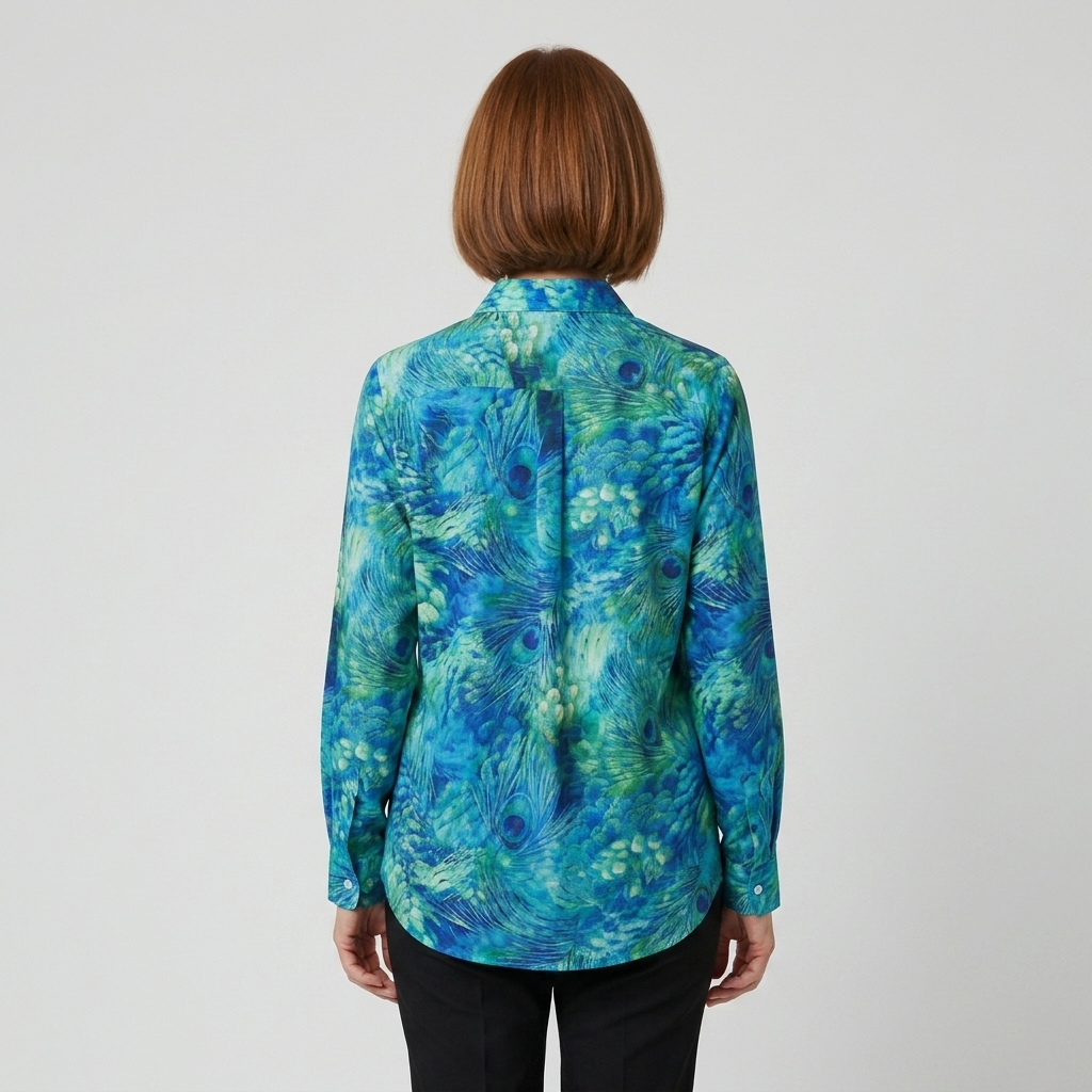 Esmeralda | Peacock Feather Print Blouse