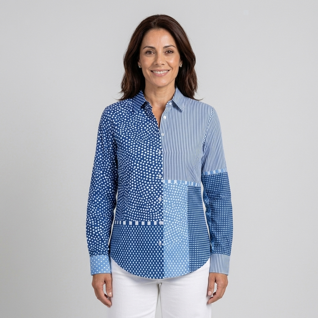Marina | Blusa estampada azul