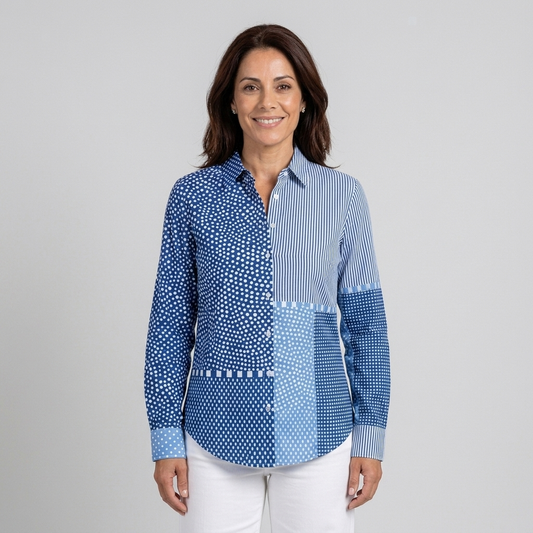 Marina | Blusa estampada azul