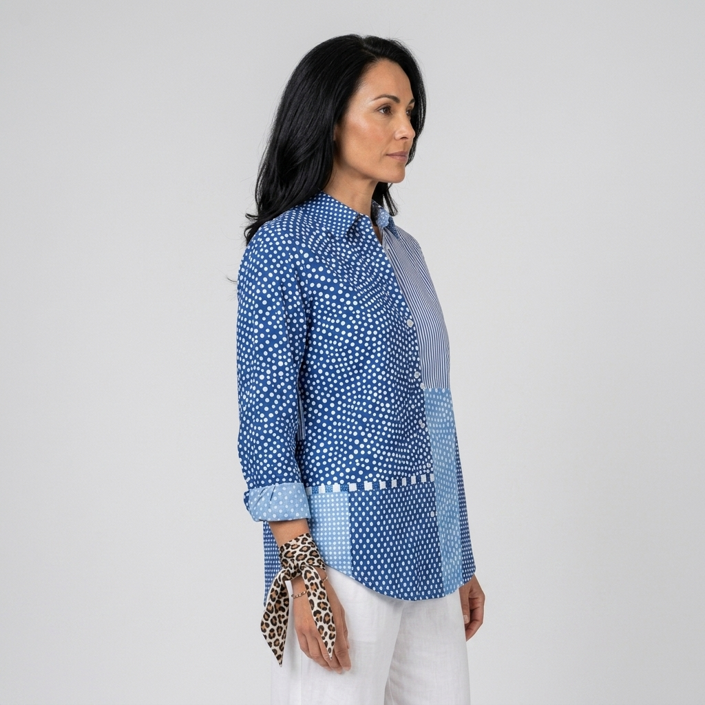 Marina | Blusa estampada azul