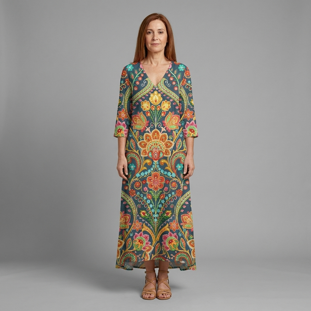 Martina | Vestido atemporal de día multicolor