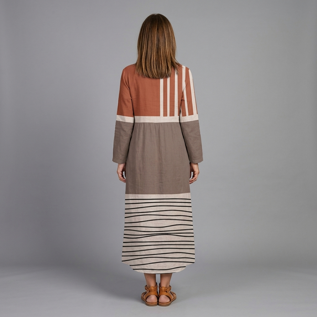 Teresa | Vestido de día desenfadado marrón-gris