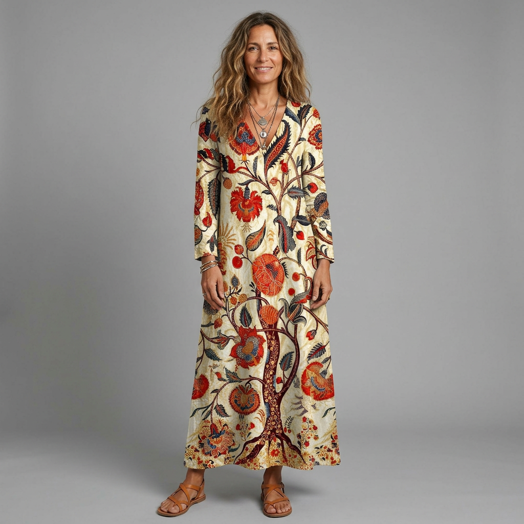Silvia | Vestido bohemio floral multicolor