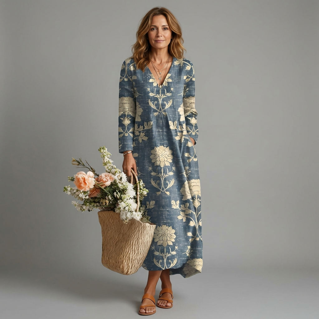 Victoria | Vestido cómodo sin prisas azul