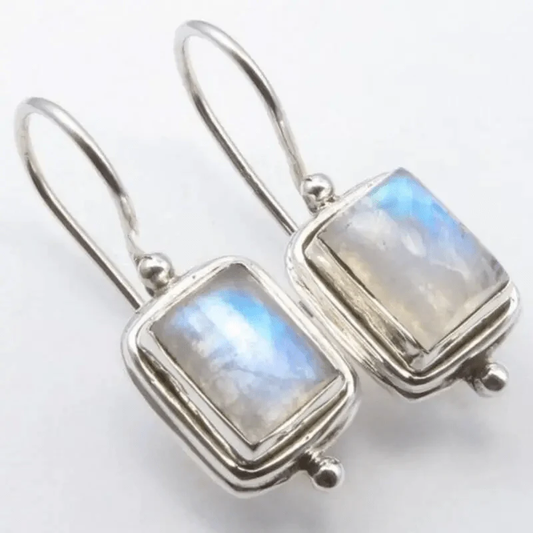 Pendientes Vintage Beatriz Piedra de Luna Cuadrada