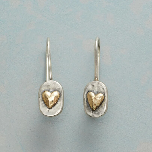 Pendientes Corazón Plata y Oro
