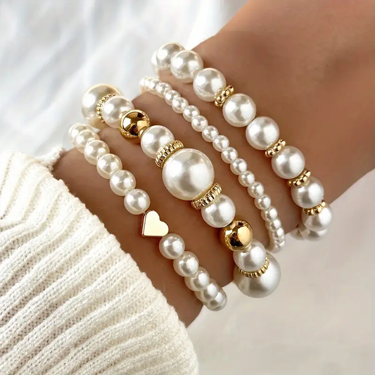 Set de Pulseras Perlas Atemporales